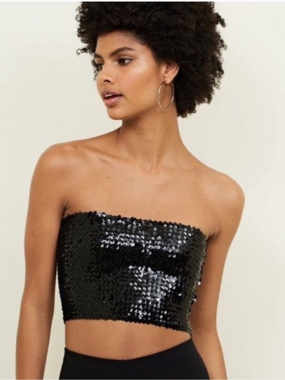 Zara Teal Sequin Strapless Bustier Top lined